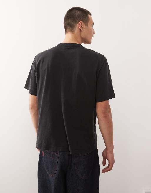 Weekday – Czarny luźny T-shirt z grafiką i napisem „Thunder Tour”, 3 z 5