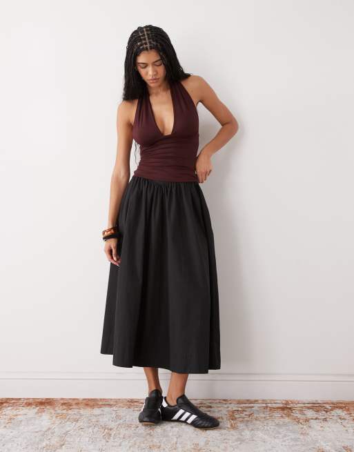 Weekday – Czekoladowobrązowy top z dekoltem halter – tylko w ASOS, 3 z 4