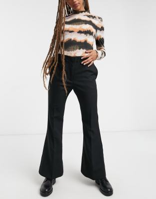 Weekday Ace Cotton Wide Leg Jeans In Vintage Black - Black In Black