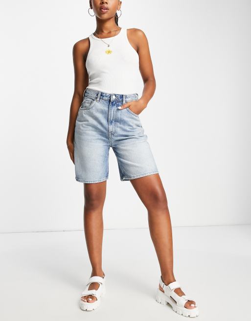 Weekday - Dandy - Longline-denimshorts i lys stenvask , 4 af 4