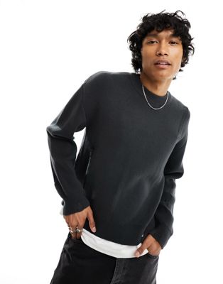 Weekday Daniel jumper with distressed detail in charcoal