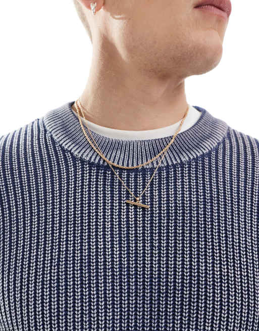 Weekday Daniel oversized jumper in washed blue, 3 of 4