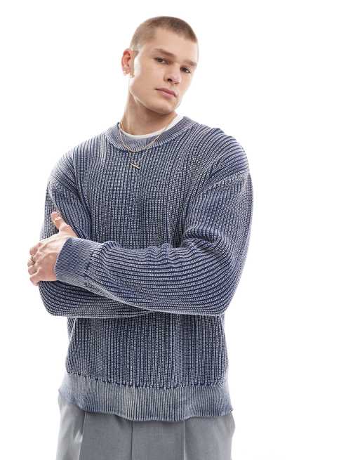 Weekday Daniel oversized sweater in washed blue