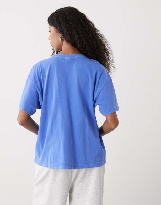 Weekday - Danya - Kongeblå T-shirt med firkantet pasform, 3 af 4