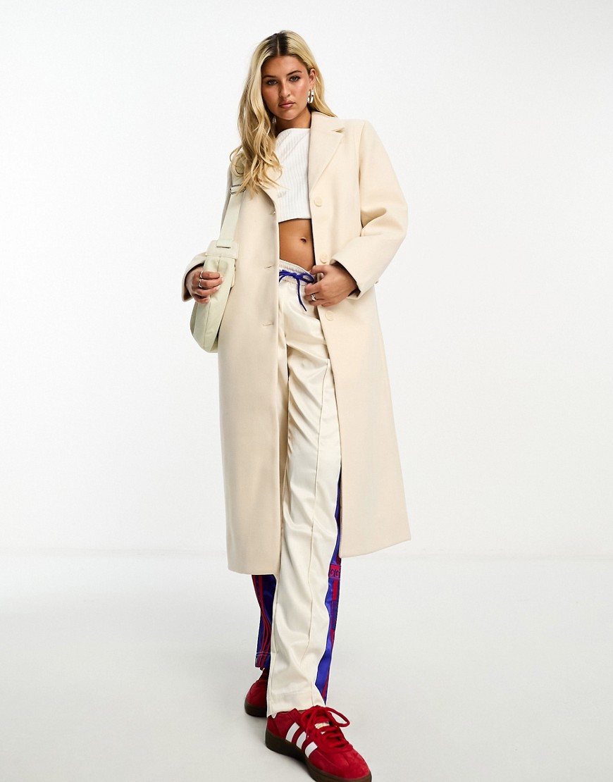 Weekday Daphne oversized formal coat in cream-Neutral