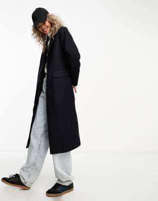 Weekday Daphne oversized formal coat in navy