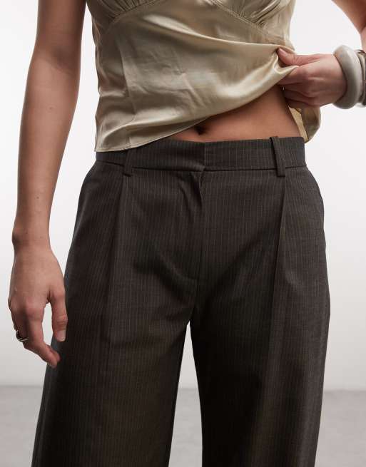 Weekday - Dara - Pantalon de tailleur à rayures fines - Marron, 3 de 5