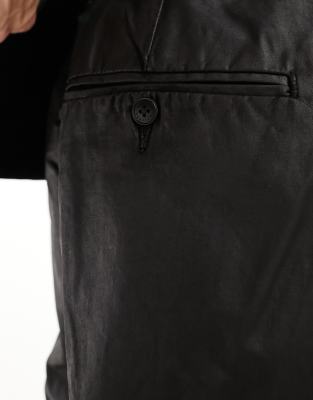 Weekday Dave Coated Pants In Black