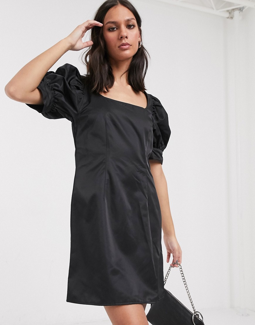 Weekday - Delana - Mini-jurk met pofmouwen in zwart