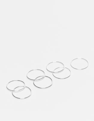 Weekday Delicate Ring 7-pack In Silver