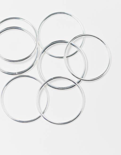Weekday delicate ring 7-pack in silver, 3 of 4