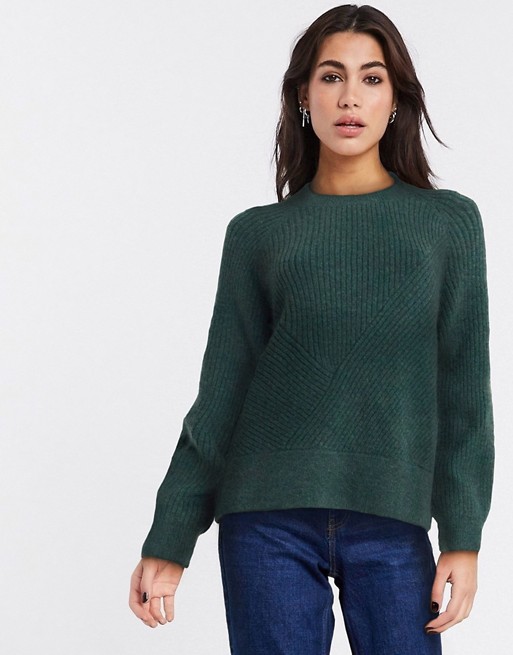 Weekday Delina sweater in forest green