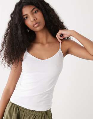 Weekday Demi Singlet Tank Top In White