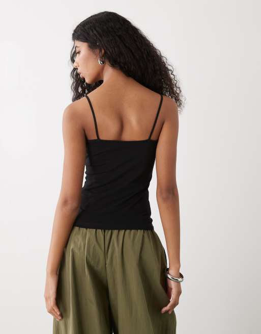 Weekday Demi singlet vest in black, 3 of 4