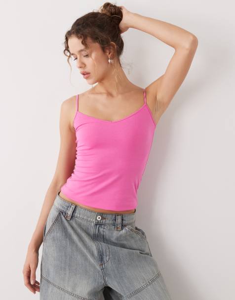 Weekday Demi singlet vest in pink exclusive to ASOS - view 1
