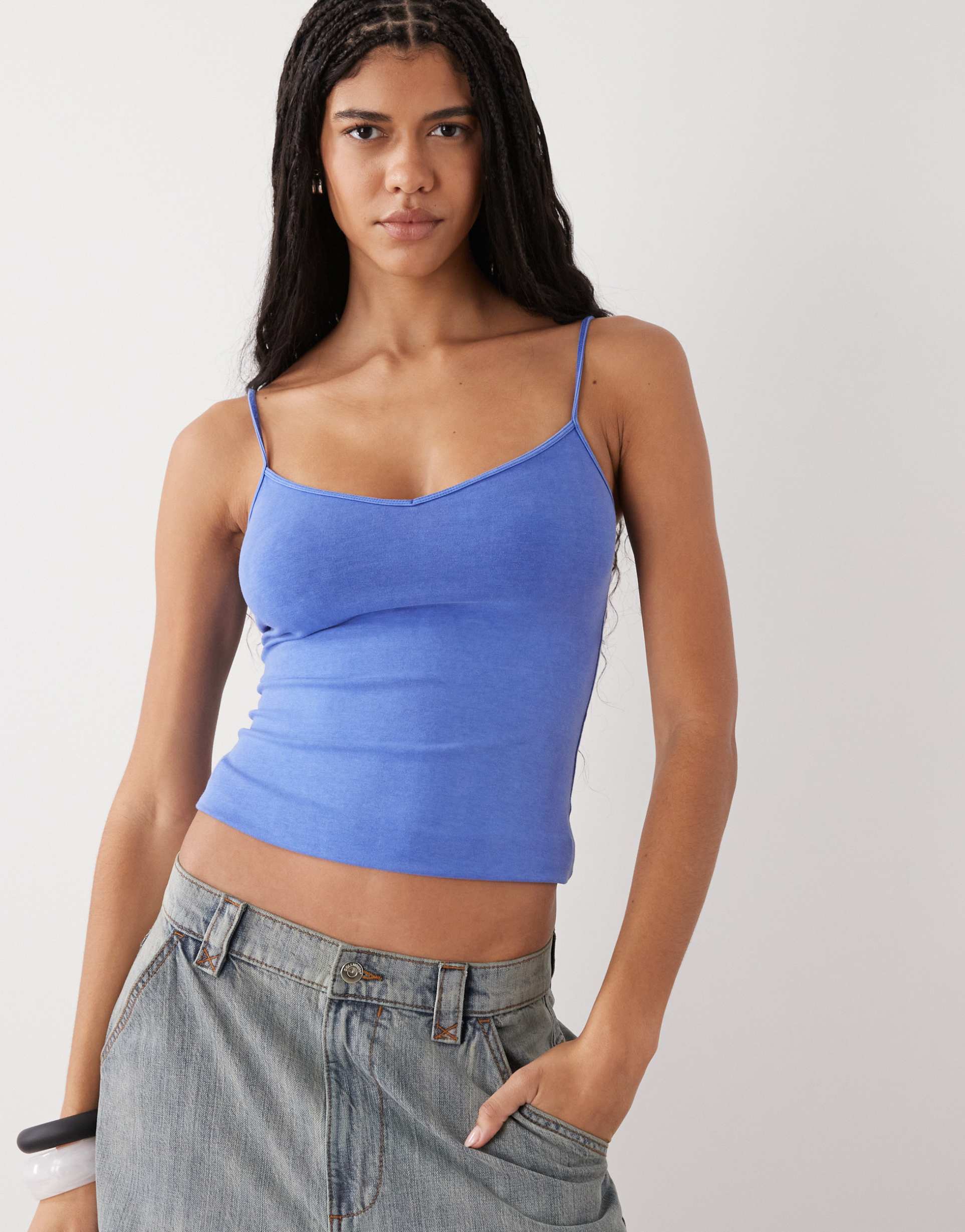 weekday demi tank top in cobalt blue