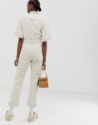 weekday denim boilersuit in ecru