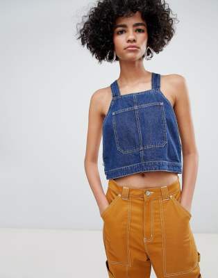 denim dungaree top