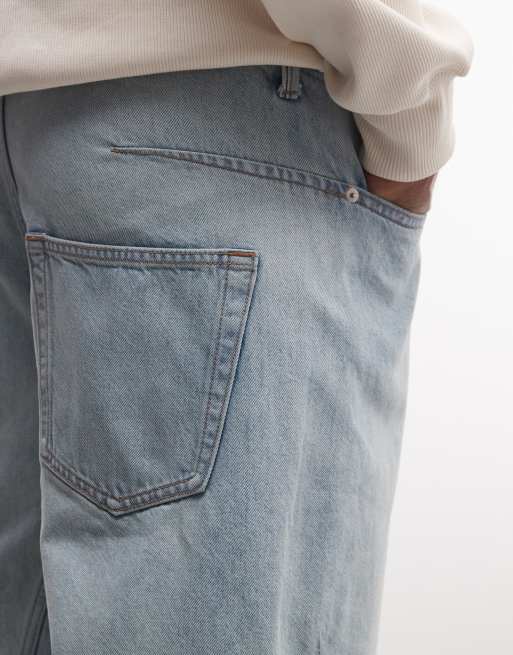 Weekday denim jorts in light blue, 4 of 5