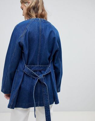 ASOS Denim Kimono Jacket in Blue for Men