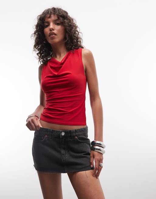 Weekday denim mini skirt in black wash, 3 of 5