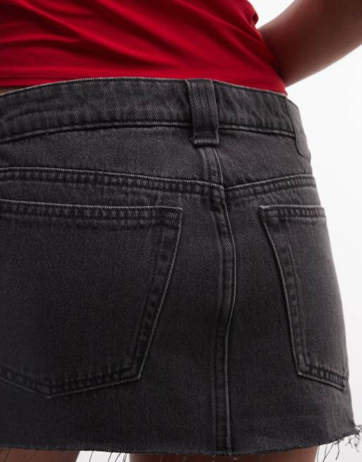 Weekday denim mini skirt in black wash, 4 of 5