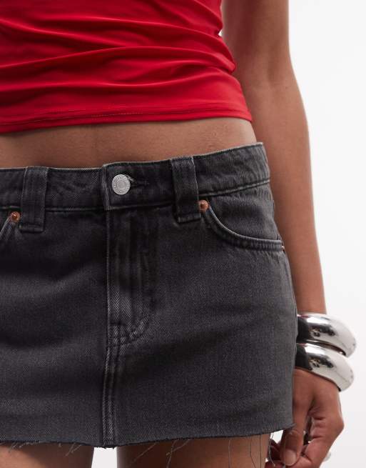 Weekday denim mini skirt in black wash, 5 of 5