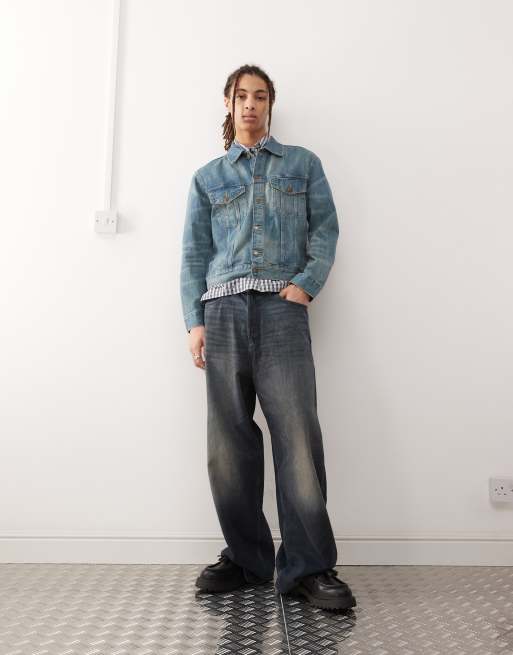 Weekday denim trucker jacket in mid blue wash ASOS