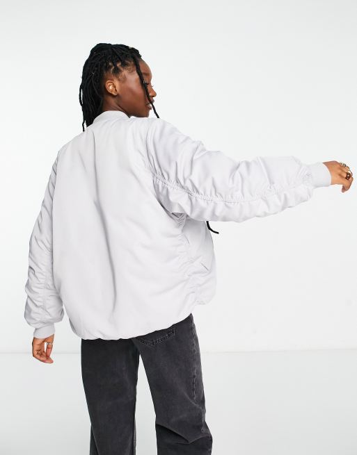 WEEKDAY Destiny Bomber Jacket in Light Grey