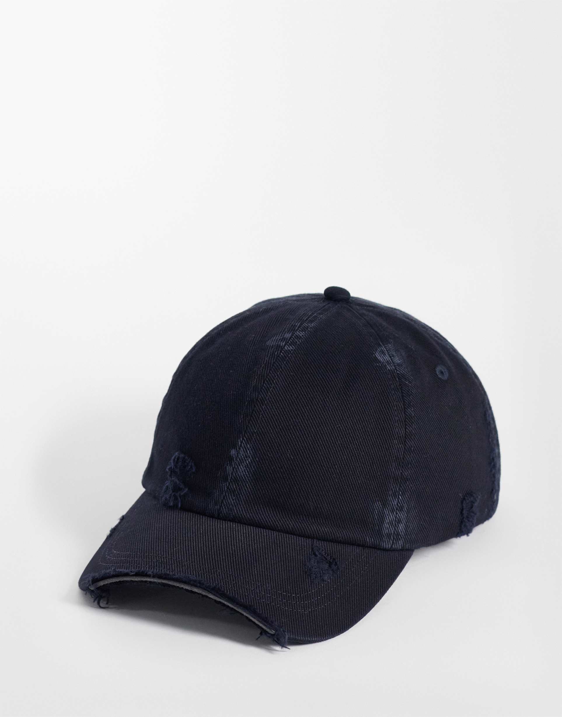weekday distressed cap in washed black