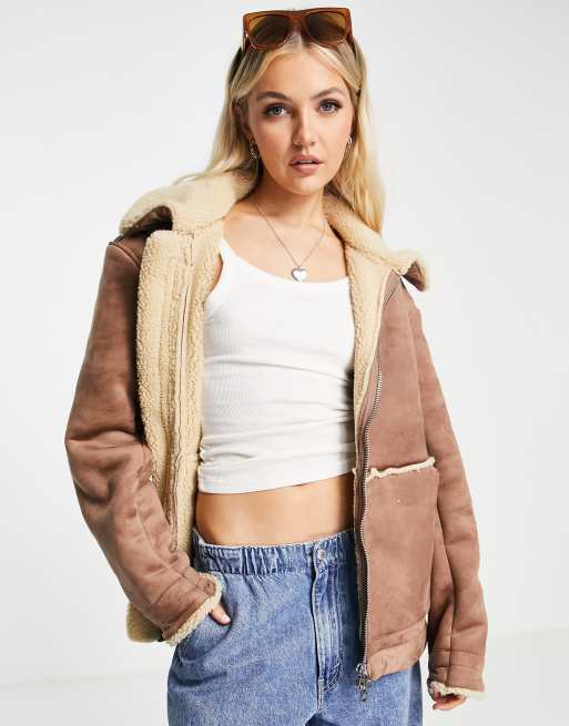 Weekday - Divine - Brun aviator-jakke - BLACK