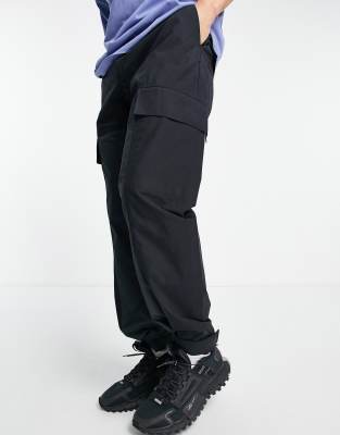 Weekday donny cargo trousers in black - ASOS Price Checker