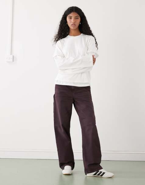 Weekday double layer long sleeve top in off white - view 1