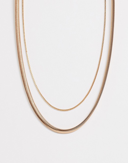 Weekday double layer necklace in gold