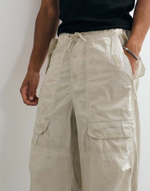 Weekday drawstring workwear trousers in mole dusty light, 2 of 5