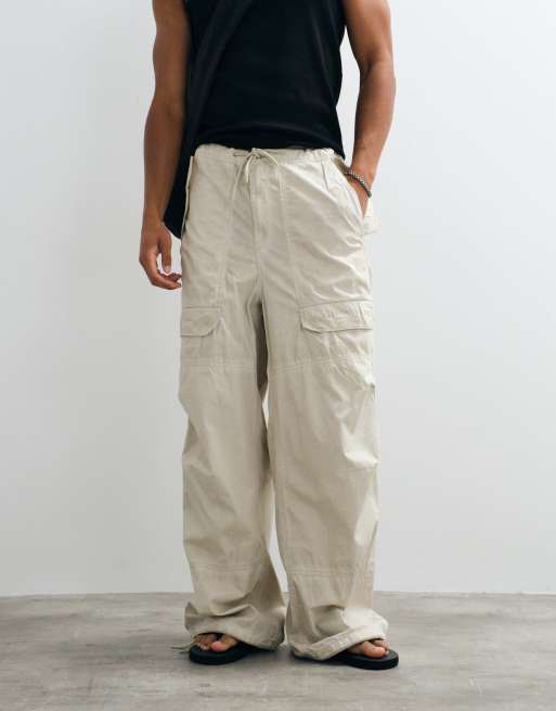 Weekday drawstring workwear trousers in mole dusty light, 3 of 5