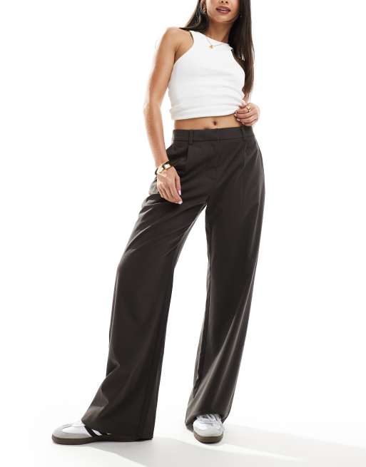 Weekday – Drew – Lockere Hose in Grau mit mittelhohem Bund und Bundfalten