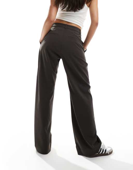 Weekday Drew mid waist slouchy pants with front pleats in