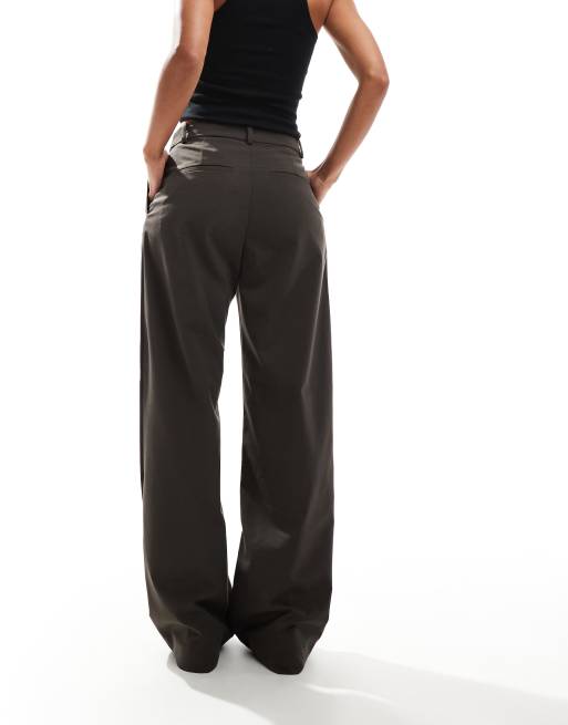 Weekday - Drew - Pantalon ample à taille mi-haute et pinces devant - Gris chiné à fines rayures, 3 de 5