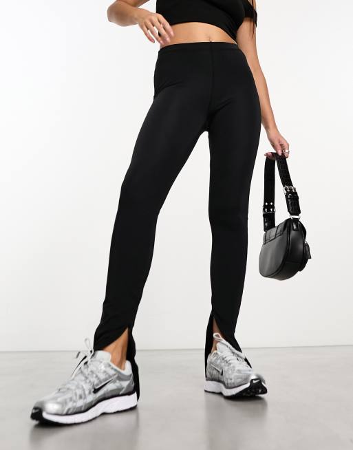 Weekday - Drew - Skinny jersey broek met rits in zwart