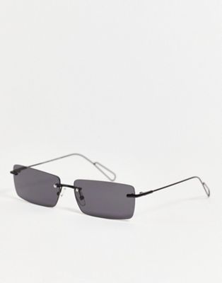 Weekday Drive rectangle Y2K sunglasses in black