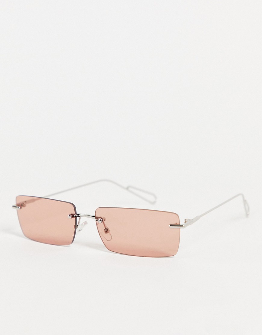 Weekday Drive sunglasses with square lens in pink