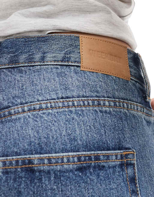 Weekday Duchess low waist baggy fit denim shorts in spinel blue, 2 of 5