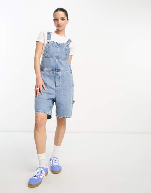 Light blue overall on sale shorts