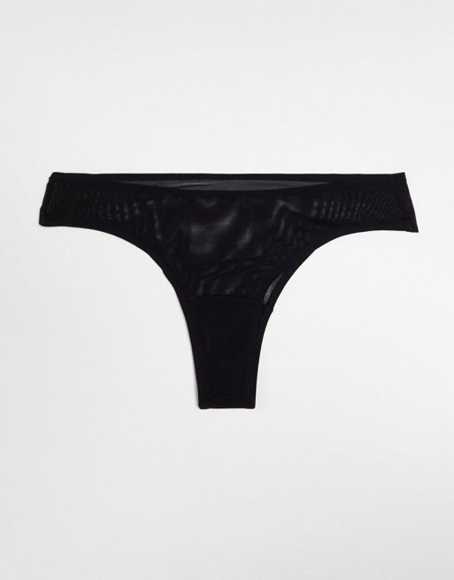 ASOS DESIGN Dylan lace cheeky brazilian brief in black