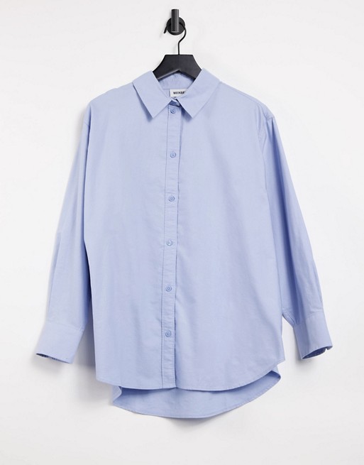 Weekday Edyn oversized shirt in blue