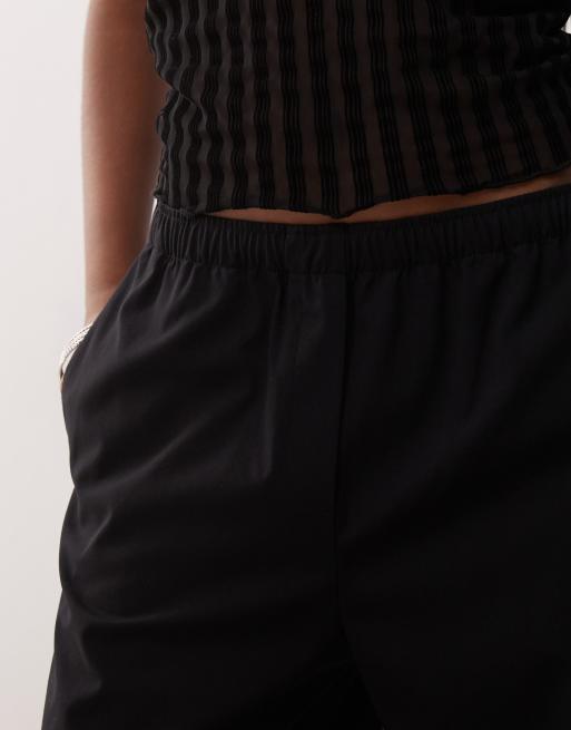 Weekday elasticated waist wide leg pants in black, 3 of 5