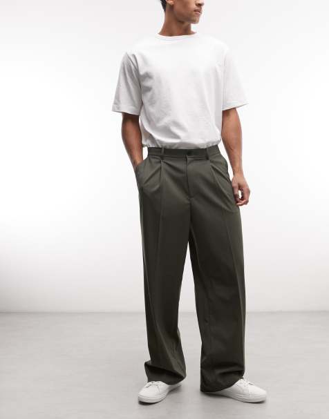 Weekday – Elegante Loose-Fit-Hose in meliertem Khaki-Grün - view 1