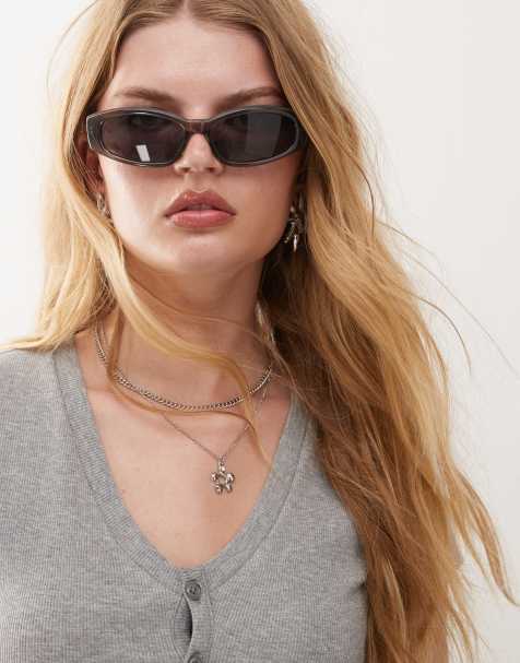 Weekday – Elegante, rechteckige Sonnenbrille in Grün - view 1