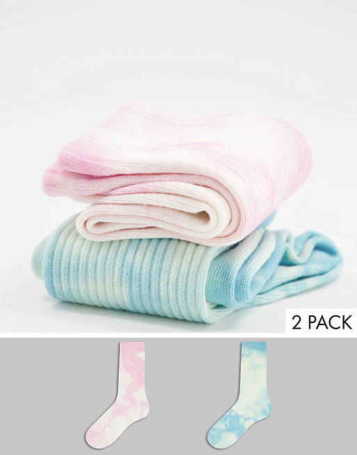 Weekday Eleven 2 pack socks in multi tie dye